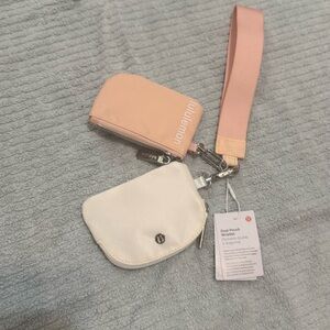 lululemon athletica Pink and Cream Dual Pouch Wristlet